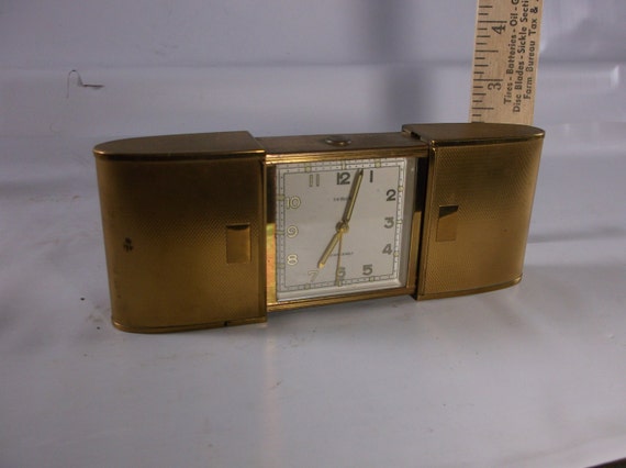 Vintage Seven Jewel Travel Alarm Clock SEMCA. Swiss Closing