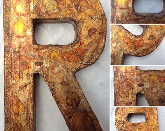 Faux Metal Wall Letter, Metal Letter, Custom wall name decor, Wall Letter, Inials, You choose color