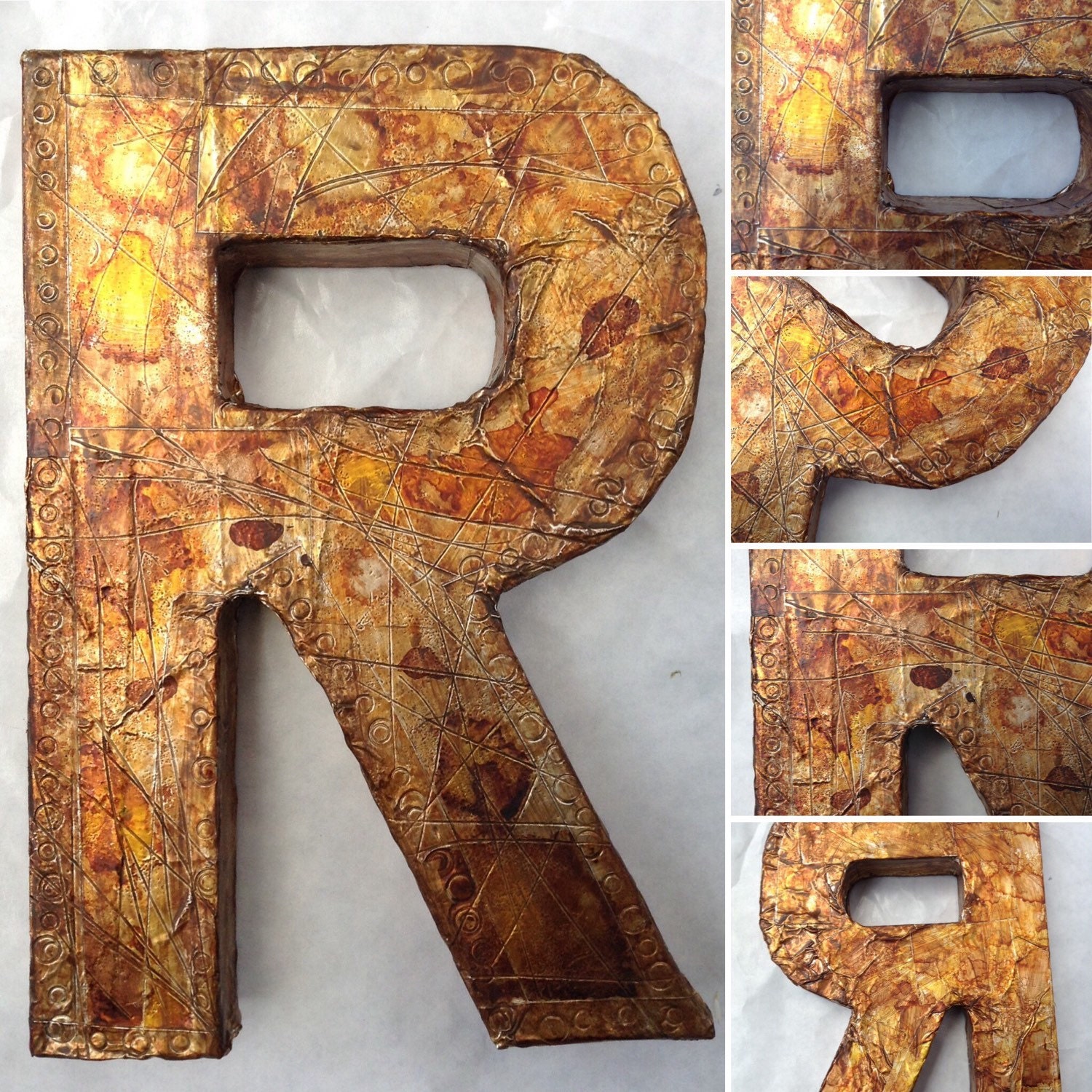 Faux Metal Wall Letter Metal Letter Custom wall name decor