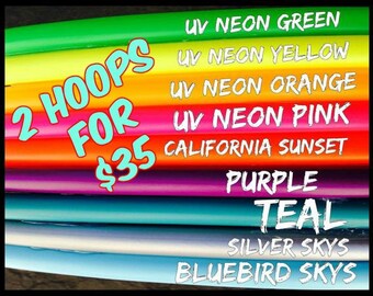 Special 2 for 35 Colored 3/4" PolyPro Hula Hoops - You Choose Color and Size for the Hoop