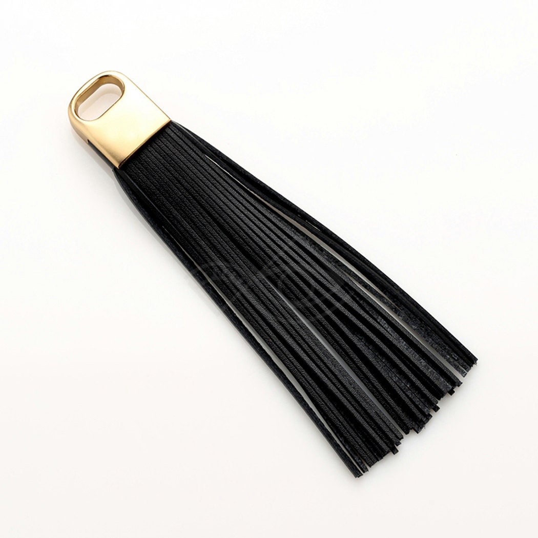 4009031 / Black / Genuine Leather Tassel / Brown Gold by OBCsupply
