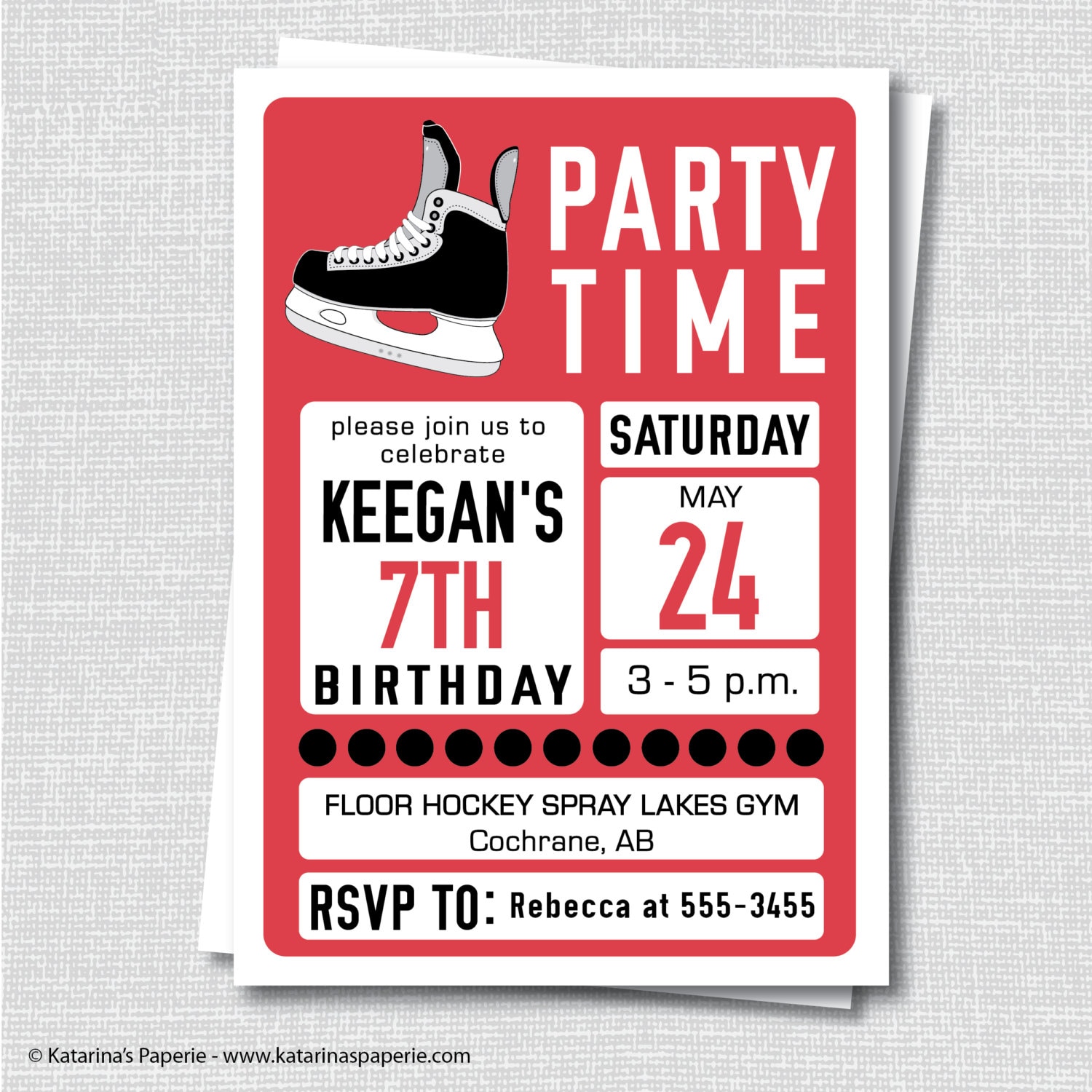 Hockey Party Invitations 4