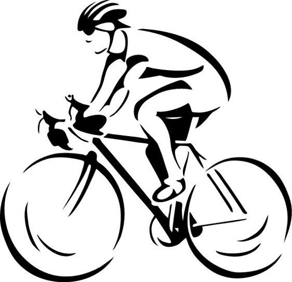 Items similar to Cyclist Modern Wall Decal, Biker Racer Wall Decor FAST ...