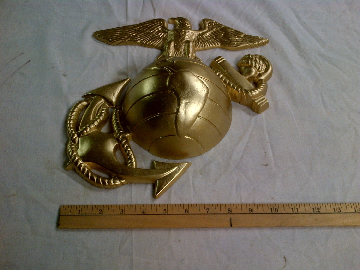 Eagle Globe & Anchor Gold Finish Large 12 Inch In Stock