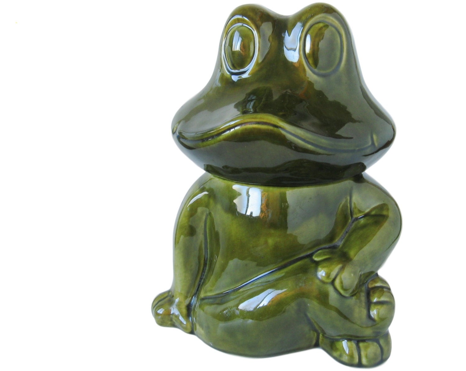 Frog Cookie Jar 1970s Kitchen Collectible Animal Cookie Jar