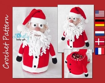 Amigurumi Pattern, Christmas Santa Claus, Decor - Gift Bag, CP-140