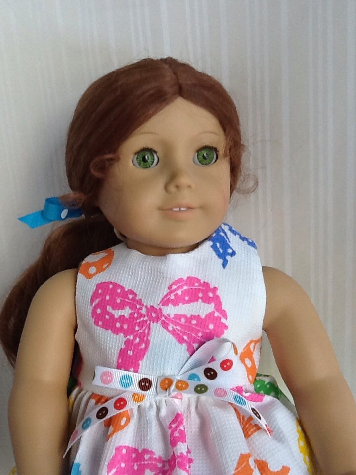 18 inch Doll Dress Colorful Bow Print Handmade Doll Dress