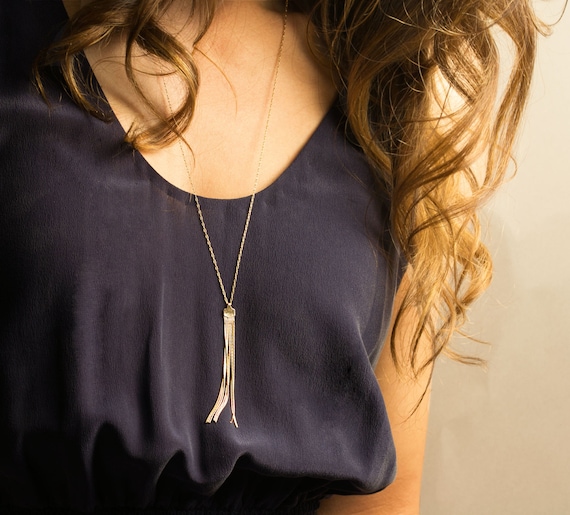 long gold tassel necklace 
