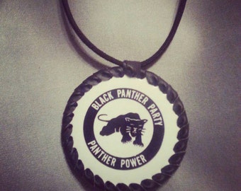 Black panther party medallion handmade