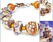 Purple Amber Lampwork bracelet, Purple Yellow Glass bead bracelet, Classic Handmade Glass bracelet, Elegant Womens bracelet, Rapallo Purple Amber Lampwork bracelet, Purple Yellow Glass bead bracelet, Classic Handmade Glass bracelet, Elegant Womens bracelet, Rapallo