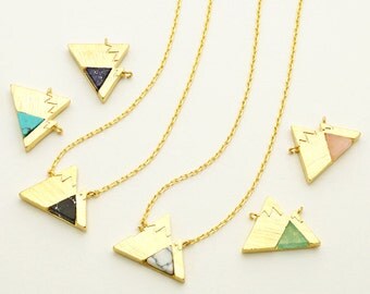 gemstone Mountain Necklace / gemstone pendant necklace, mixed metal jewelry, mountain jewelry, jemstone mountain jewelry / N359T