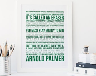 Arnold Palmer Quotes - Golf Print - Sports Typography - Golf Gift - The Masters Print