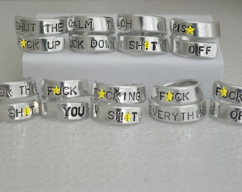 Novelty Gift, Swear Words, Twist Ring, Adjustable Ring, Personalized Swear Words, Funny Anniversary Gifts