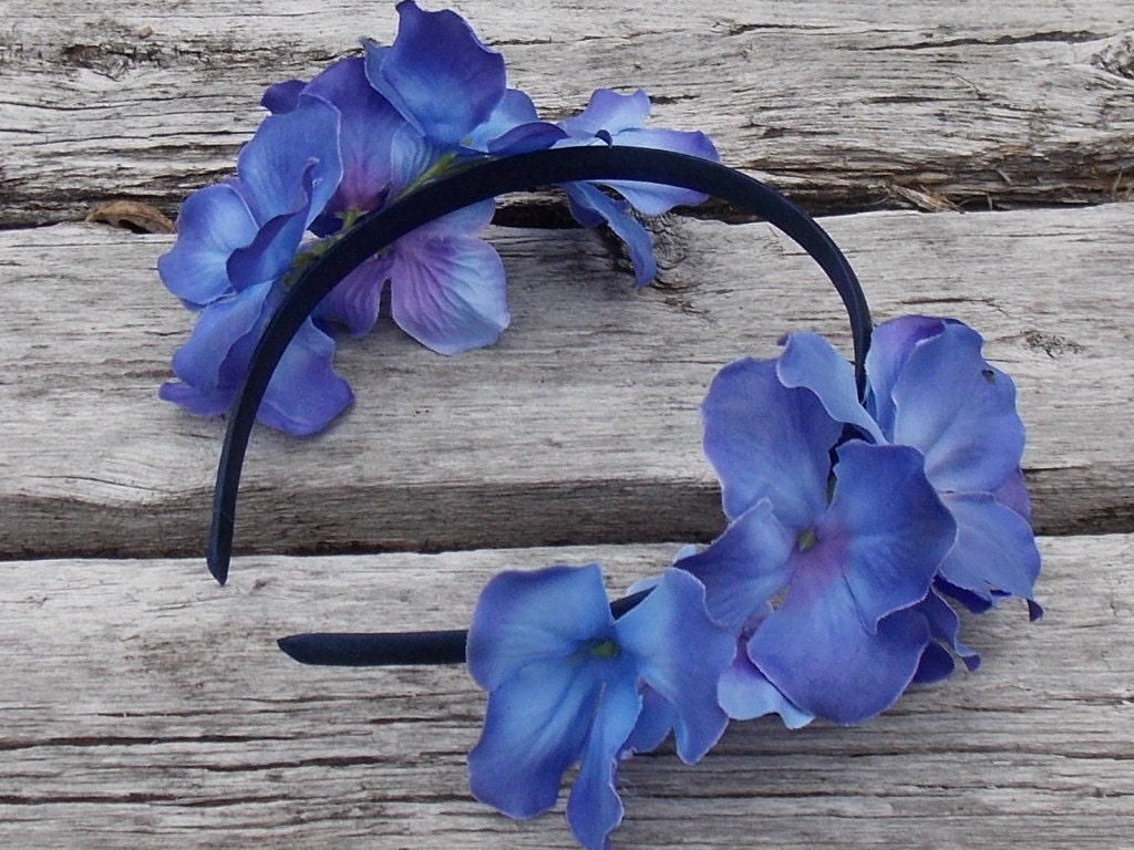 Purple Flower Crown Purple Hydrangea Headband Two Cluster