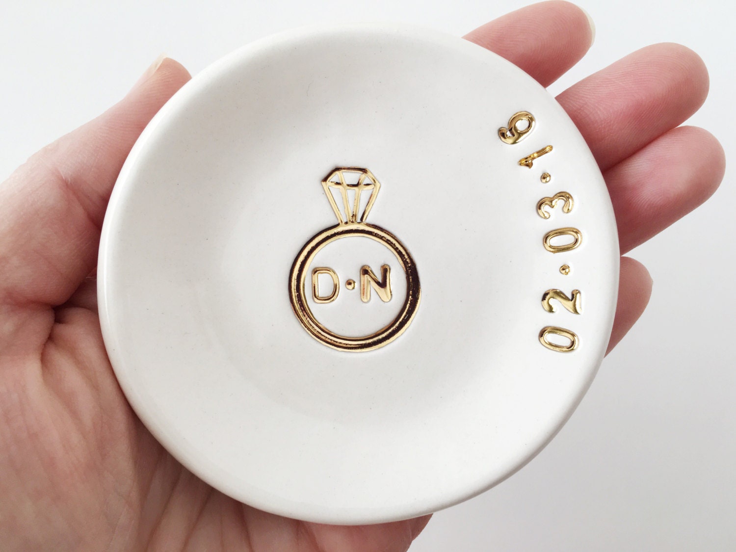 Date and Initials Ring Dish Wedding Ring Dish Personalized