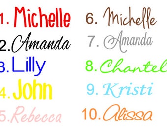 Personalized name decal, kids name, yeti, labels, computer, macbook, vinyl decal - many sizes to choose from