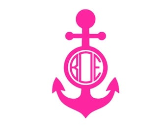 Anchor with Monogram Decal | Monogram Decal | Anchor with Monogram Sticker | Anchor with Monogram Vinyl Decal | Anchor with Monogram