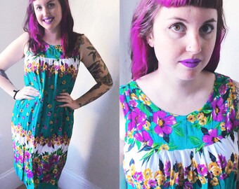 Teal Floral Sundress