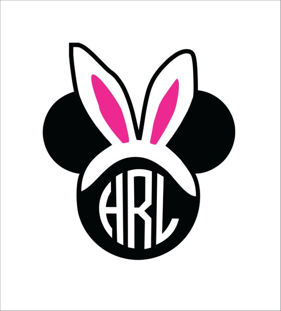Download Items similar to Easter bunny ears mouse head monogram ...