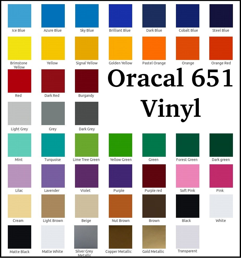 ONE ROLLs 12x60 Oracal 651 Vinyl Five Feet by