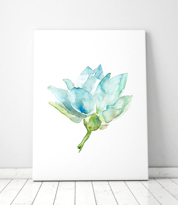 Lotus Flower Watercolor Painting Lotus Art Giclee Print