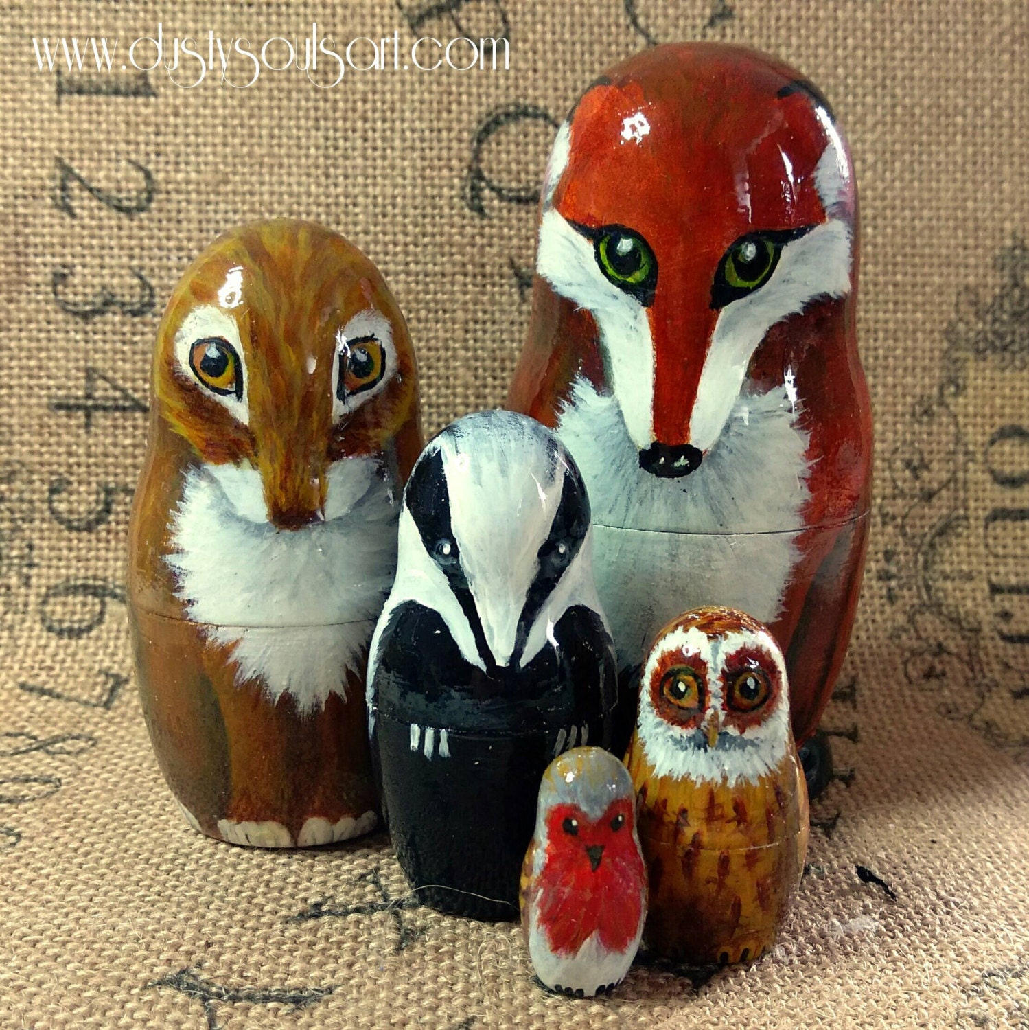 wooden animal nesting dolls