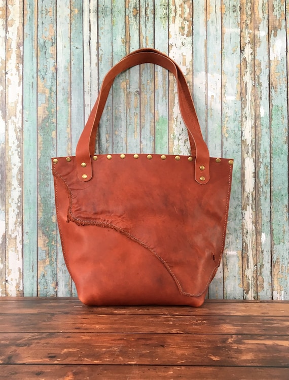Rustic Leather Tote Bag / Rustic Leather Purse / Rustic
 Rustic Leather Purses