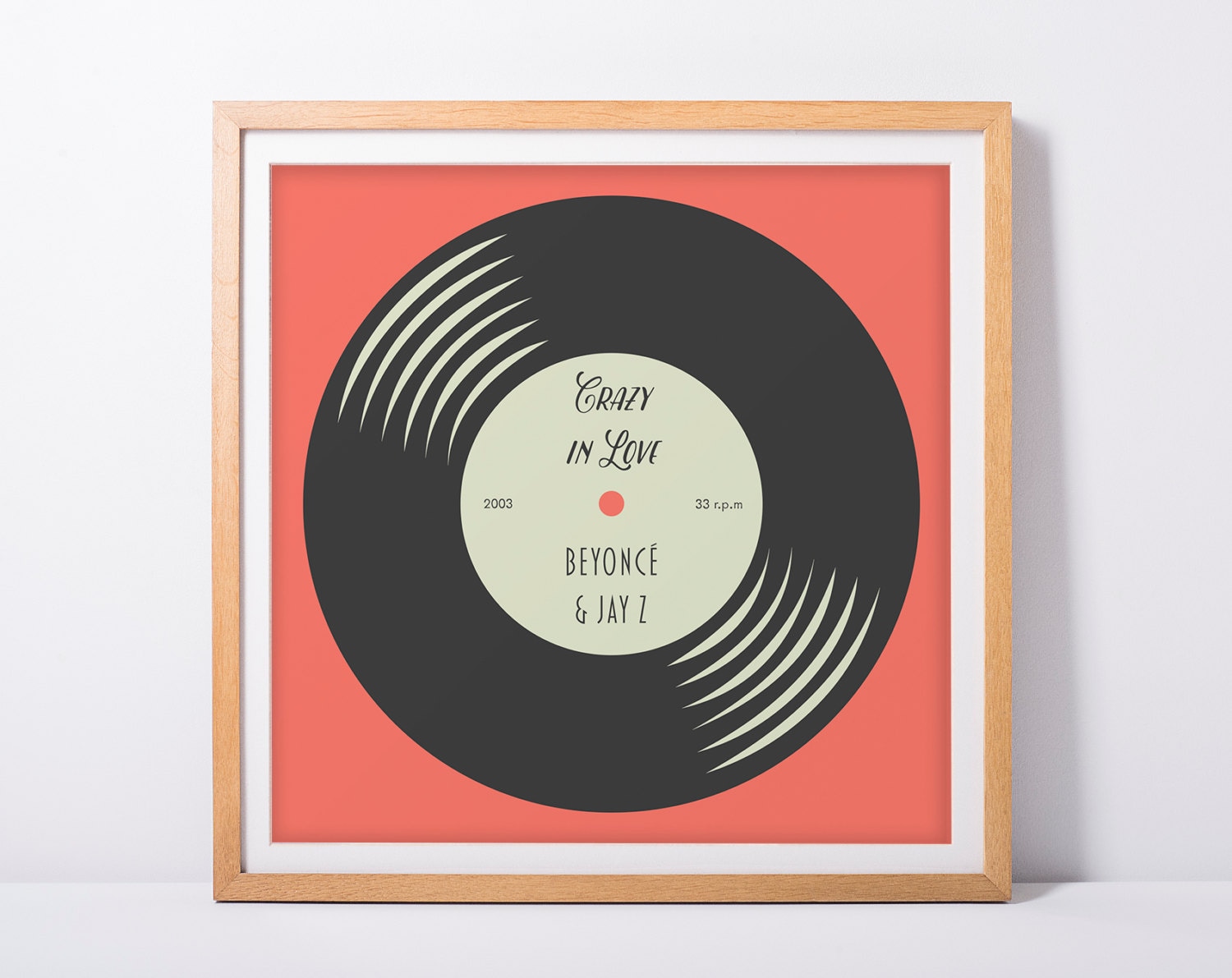 personalised vinyl record print record music print for