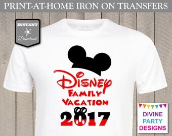 INSTANT DOWNLOAD Print at Home Disney Family Vacation 2017 Printable Iron On Transfer / T-shirt / Trip / Diy / Item #2401