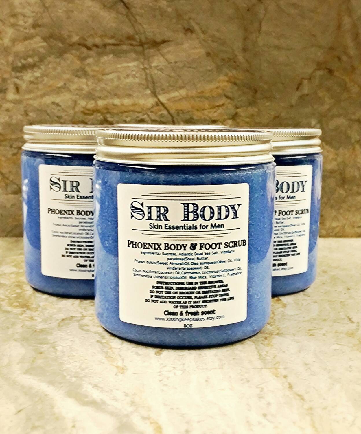 Men's Body and Foot Scrub Blue Jeans formally by KissingKeepsakes