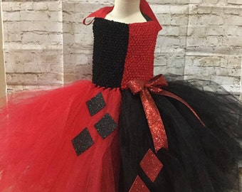 Harley Quinn costume for kids, Harley Quinn tutu costume, super hero costume, super villan costume, Halloween costumes for kids