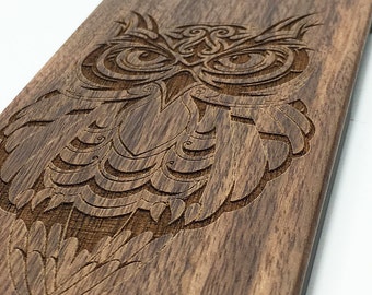 OWL Animal Real Wood Engraved iPhone 7/6s/6 Case,iPhone 7/6s/6 plus case,iPhone SE/5s,Natural Wooden Galaxy S7/S6 Edge Case,Galaxy S7/S6/S5