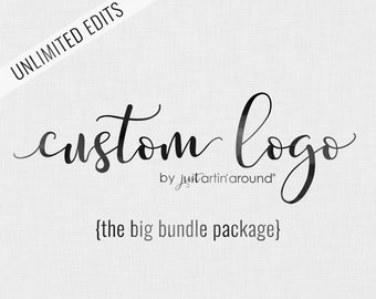 Custom Logo Design - Photography Logo - Watercolor Logo - Logo Design Package - Custom Branding Package - Business Logo - Handwritten Logo