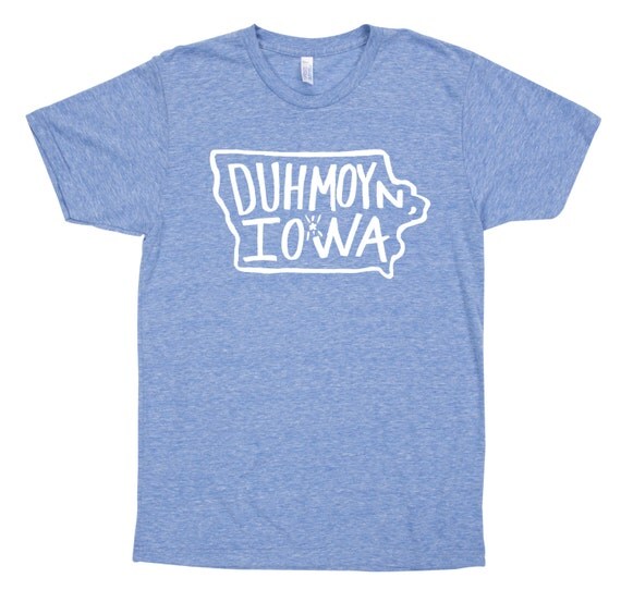 DUH MOYN IOWA Des Moines Outline Unisex American Apparel by CLZN
