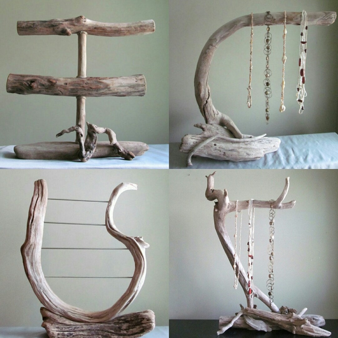 Driftwood 3 Tiered Bracelet Display with Ring Pegs Bracelet