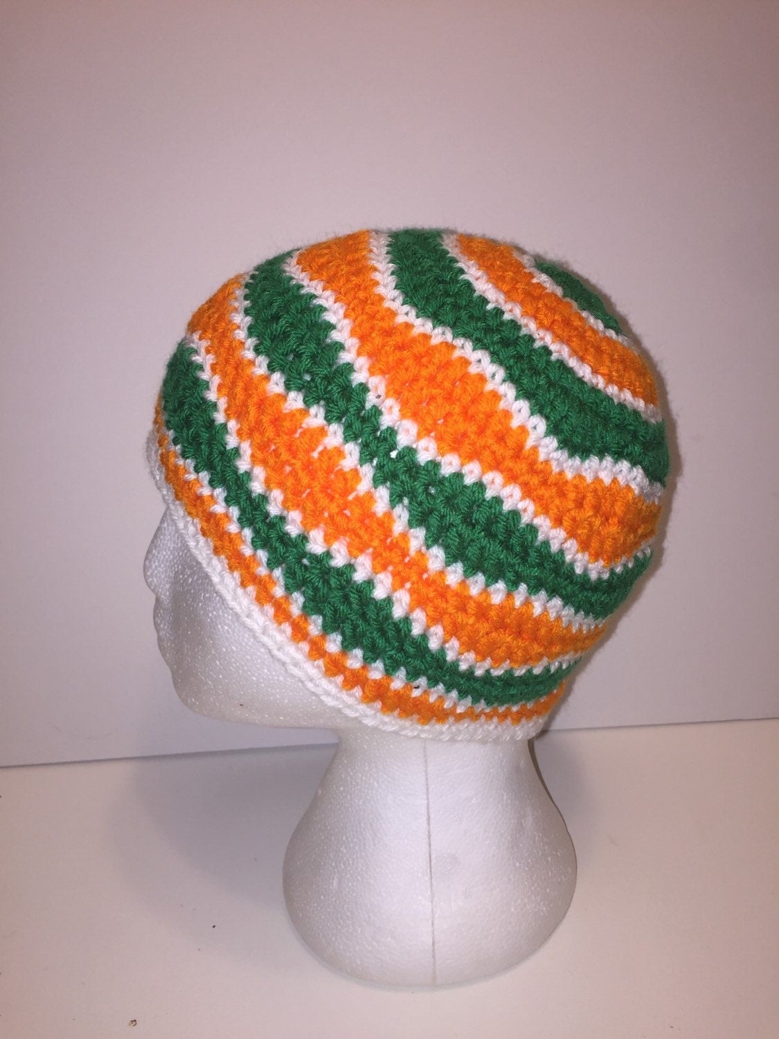 Irish Beanie Irish Flag Hat Irish Inspired Wavy Beanie Tri