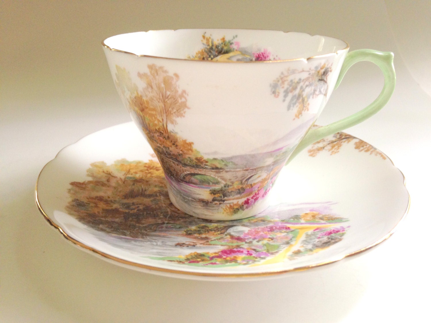 Shelley Tea Cup and Saucer Shelley China Tea Set by AprilsLuxuries