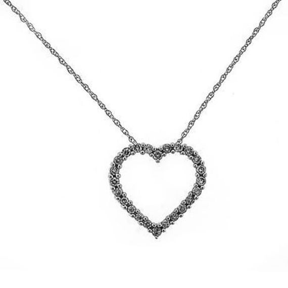 0.40 Cttw Round Diamond Heart Shaped Necklace by GetDiamondsDirect