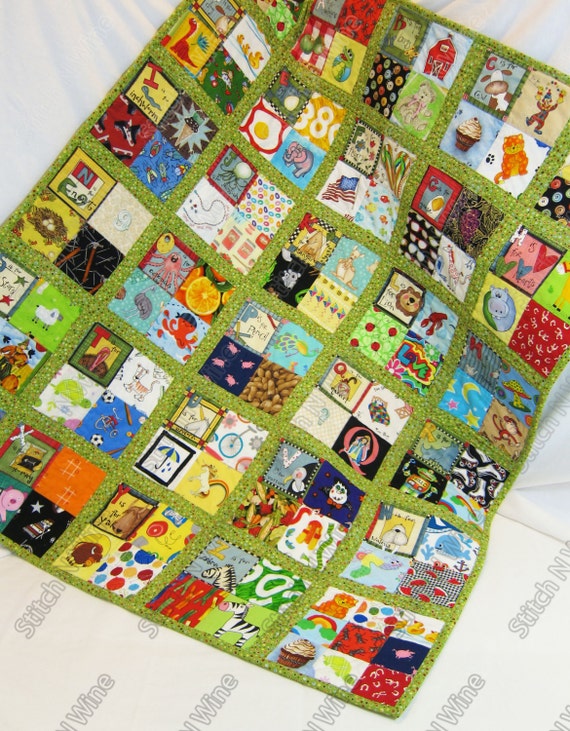 Alphabet Quilt I Spy Quilt Matching Game Quilt by StitchNWine