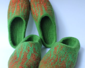 Gift for family Felted slippers for Him & Her home shoes