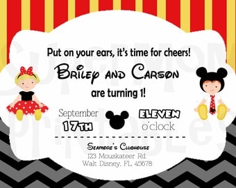Mickey and Minnie Invitation