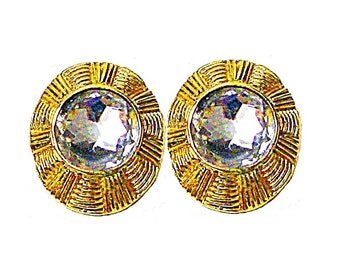 CHANEL, earrings with multi Crystal facets of the 70s