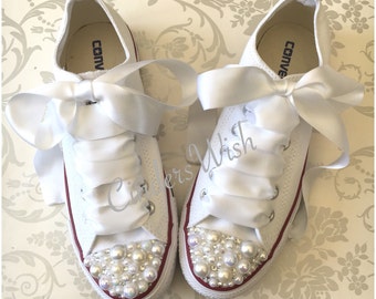 Pearl Converse / bridal converse / wedding converse/ bride converse / customised converse / unique sneakers