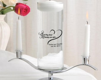 Personalized candles floating unity candle set monogrammed customized monogram engraved custom wedding favors pillar for less RR10608