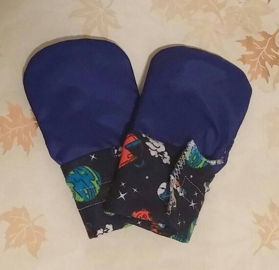 Space Waterproof Teething Mittens for Finger by EasyBreazyBaby
