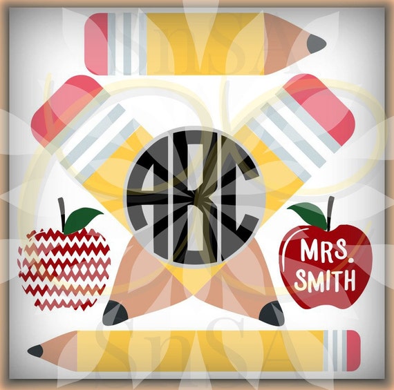 Download Items similar to School SVG Monogram Grade Teacher Class ...