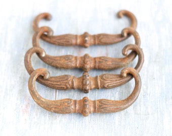 Antique Drawer Pull Handles - Set of 4 - Furniture Altered arts Embellishment