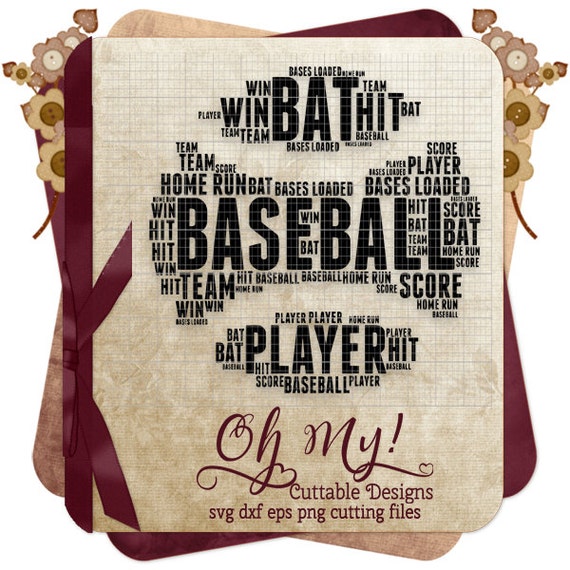 Download Items similar to Baseball Word Cloud Subway Art Word Art ...