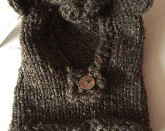 chunky knit ewok/bear hood. Made to order. by LePetitFoxKnits