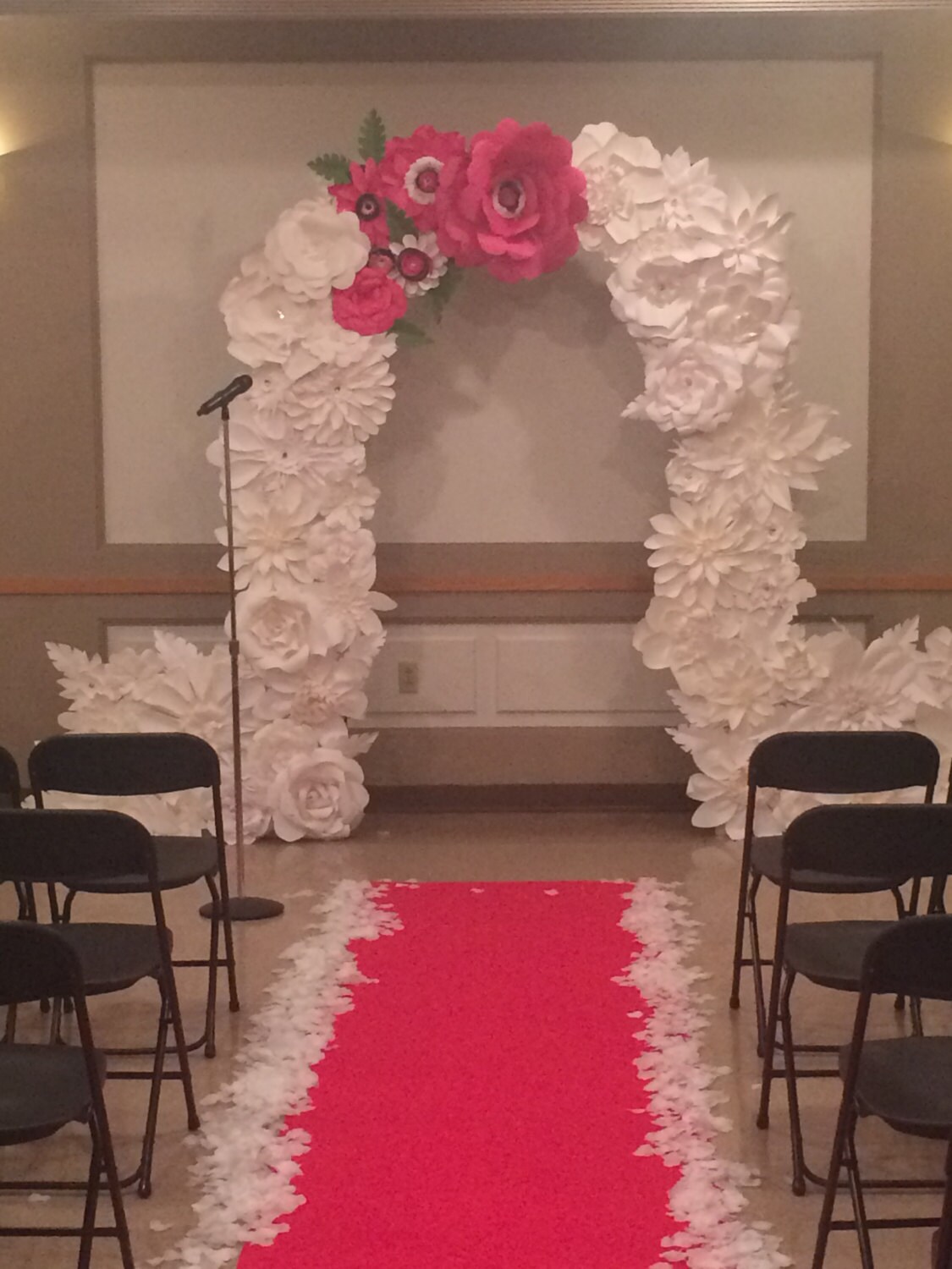 Paper Flower Backdrop Arch 8ft arch Accent Colors to match